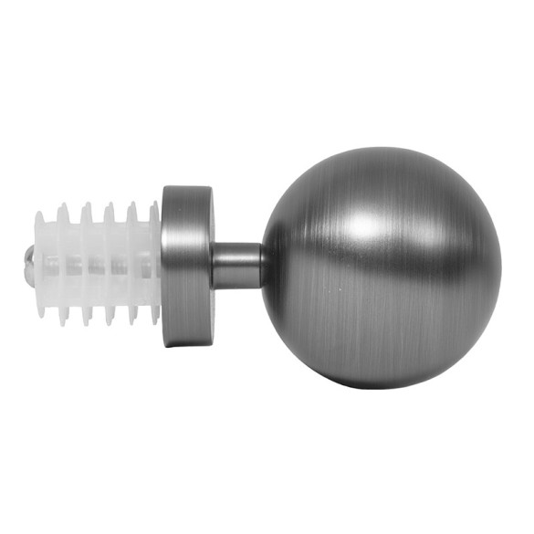 Embout boule Ø28 mm argent vieilli