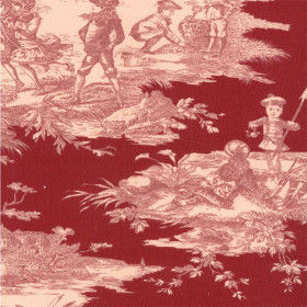 Toile de Jouy fraise Histoire d'Eau Thevenon 280 cm