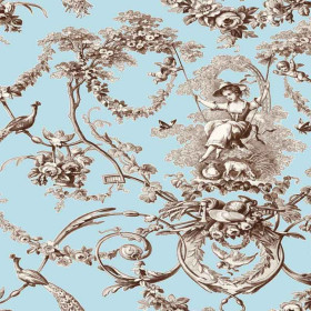 Toile de jouy bleu Ludivine Thevenon 280 cm