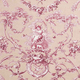 Toile de jouy rose poudre Ludivine Thevenon 280 cm