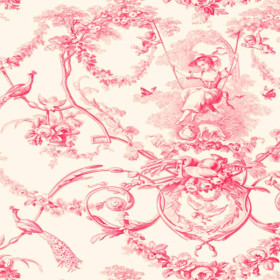 Toile de jouy rose crème Ludivine Thevenon 280 cm