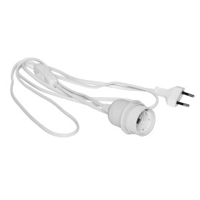 Câble électrique interrupteur et douille E27 200cm blanc