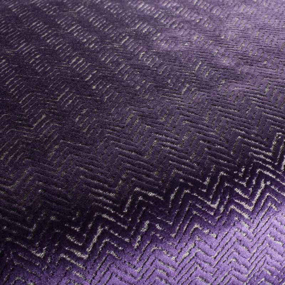 Tissu velours géométrique Velveto raisin 80 Jab