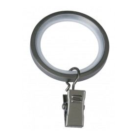10 anneaux pince rideaux Ø30x40 mm argent vieilli