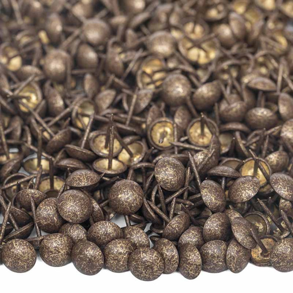 200 clous tapissier bronze vieilli moyen Ø11mm