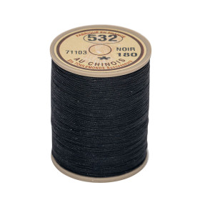 Fil de lin au chinois câblé n°532 extra glacé - noir 180