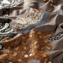 Tissu brodé Nostalgia marron Jab