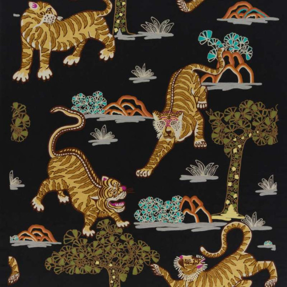 Tissu brodé Nostalgia noir Jab