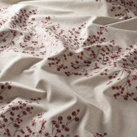 Tissu brodé Winter Blossom rose Jab