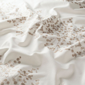 Tissu brodé Winter Blossom neige Jab