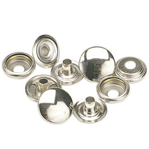 Boutons à pression 15,9mm en Acier Inoxydable x 100