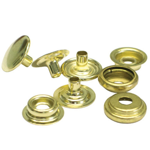 Boutons à pression 15,9mm en Acier Doré x 100