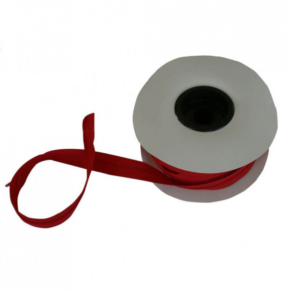 Fermeture à glissière 5 mm rouge vif - rouleau de 25 mètres