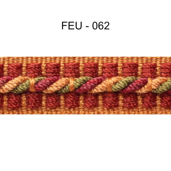 Galon cordonnet 12 mm feu 5931-062 PIDF