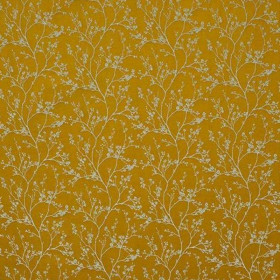 Tissu brodé Bonheur Quiétude safran Camengo