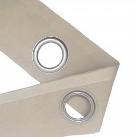 Bande à oeillets pour rideaux Ø40 mm beige - au mètre