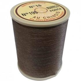 Fil de lin au chinois retors n°16 extra glacé - Marron foncé 195