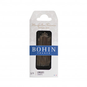 20 aiguilles à coudre n°3 à 9 Bohin