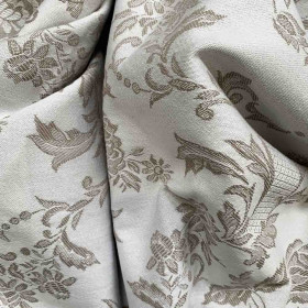 Toile à matelas fleurie vezelay marron 290gr/m² - largeur 245 cm