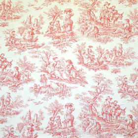 Toile de jouy rouge à la Campagne Casal