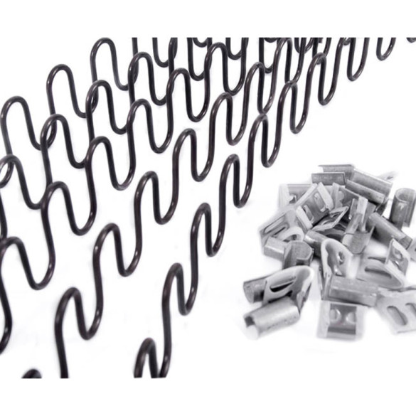 Pack ressort Nosag Ø3,8 mm - 5 bandes de 64 cm et clips pour fixation