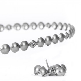 Bande de clous tapissier Lentille Fer Aluminium brossé 9,5 mm + 20 clous