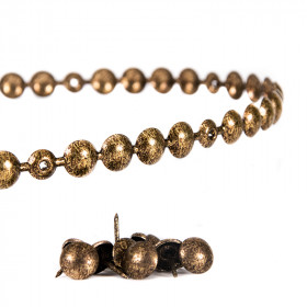 Bande de clous tapissier Lentille Fer Or vieilli 11 mm + 18 clous