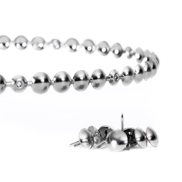 Bande de clous tapissier Lentille Fer Nickelé 11 mm + 18 clous