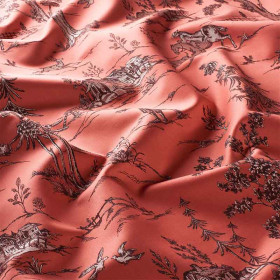 Toile de jouy rouge 60 Gallantry JAB