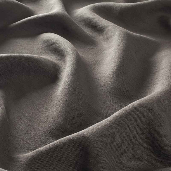 Tissu lin Stone Washed marron foncé 120 Jab