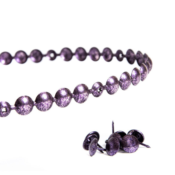 Bande de clous tapissier Lentille Fer Améthyste 11 mm + 18 clous