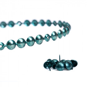 Bande de clous tapissier Lentille Fer Vert émeraude 11 mm + 18 clous