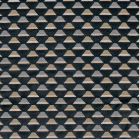 Tissu jacquard Ukiyo Uroko carbone Casamance