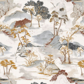 Tissu imprimé Matsu Lin pierre bleue bordeaux Casamance