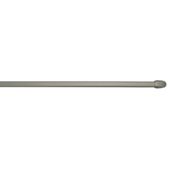 Barre de vitrage extensible plate embout ovale nickel givré 70 à 110 cm, lot de 2