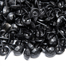 1000 clous tapissier noir mat martelé strié Ø11 mm
