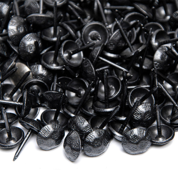 1000 clous tapissier noir mat martelé strié Ø11 mm