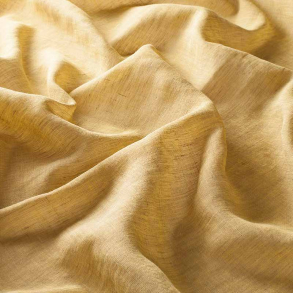 Voile aspect lin Lavera jaune paille 32 Jab 290 cm