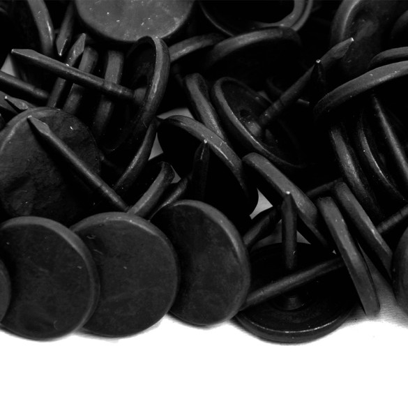 100 Clous tapissier Noir Mat Martelé 16 mm