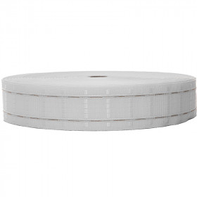 Ruflette à plis automatiques Kirsch 75 mm blanche - rouleau de 100 mètres