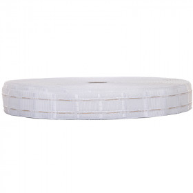 Ruflette à plis automatiques Kirsch 45 mm blanche - rouleau de 100 mètres