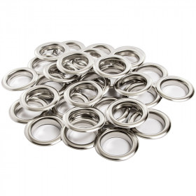 100 Oeillets rideaux à sertir Nickel Brillant Ø40 mm