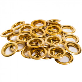 100 Oeillets rideaux à sertir Laiton Brillant Ø40 mm