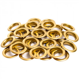 100 Oeillets rideaux à sertir Laiton Mat Ø40 mm