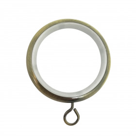 8 anneaux rideaux Ø46x58 mm avec bague silencieuse/crochet bronze