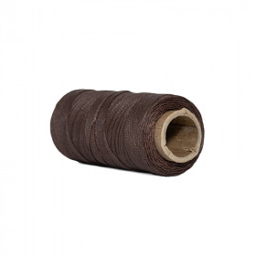 Bobine de fil poissé marron 169m