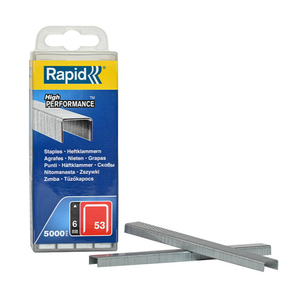 Boite de 5000 agrafes Rapid 53 galvanisées 6 mm