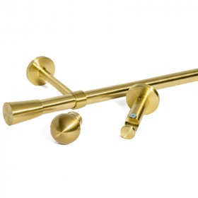 Kit tringle à rideau décor laiton mat Ø20 mm x 90 à 150 cm