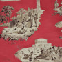 Toile de jouy rose Plaisirs d'Hiver Casal