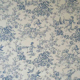 Toile de jouy bleu Le parc Monceau Casal